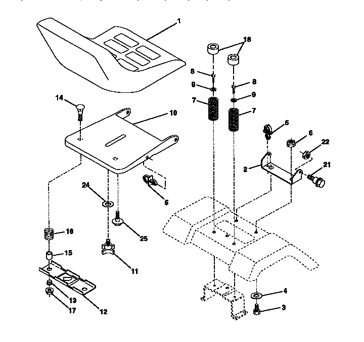 Craftsman 917272021 seat assembly diagram