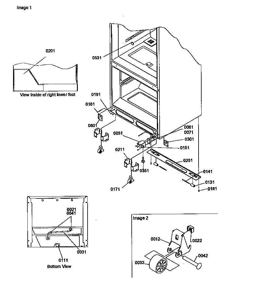 Kenmore 59668142791 insulation and roller assembly diagram