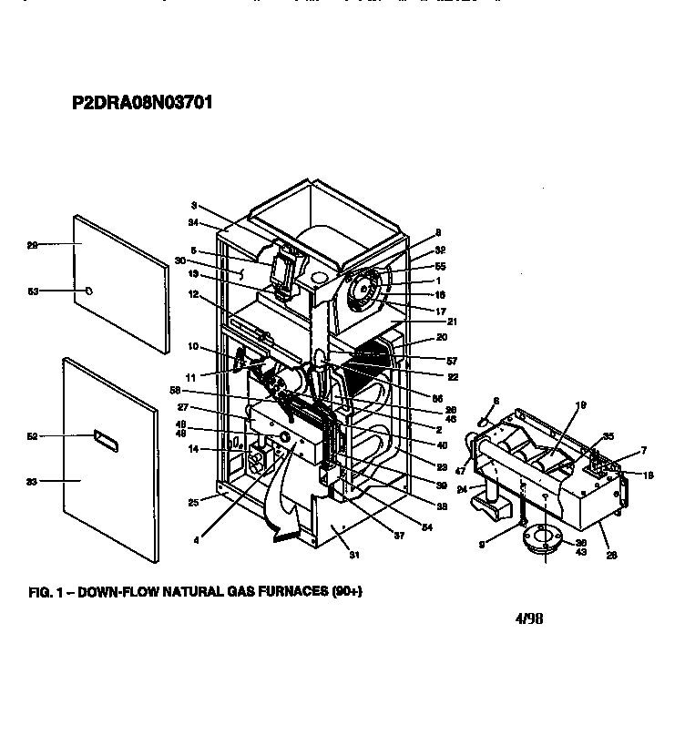 York P2DRA08N03701 functional replacement parts diagram