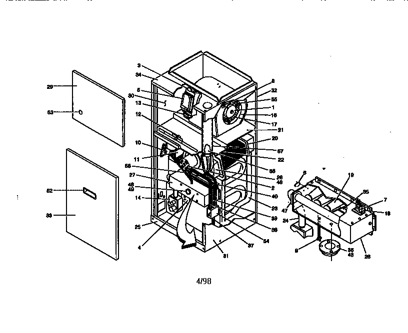 York P2DRC20N11201 down-flow natural gas (90+) diagram