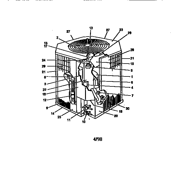 York H1DB076S46B split-system, cooling, outdoor section diagram