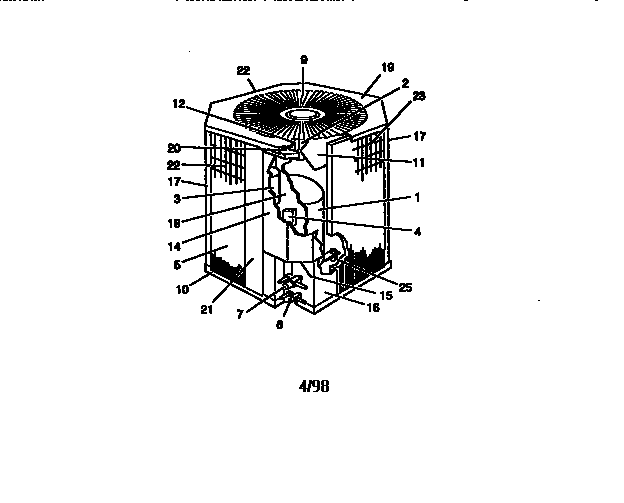 York H2DB060S46A split-system, cooling, outdoor section diagram