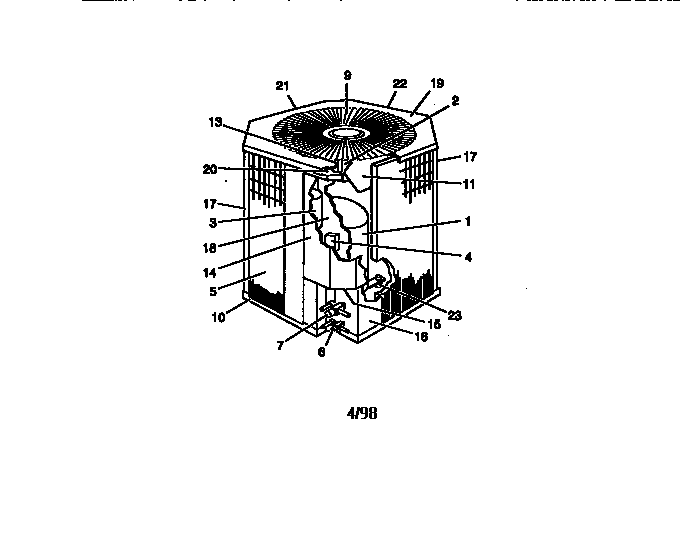 York H2DB048S25A split-system, cooling, outdoor diagram