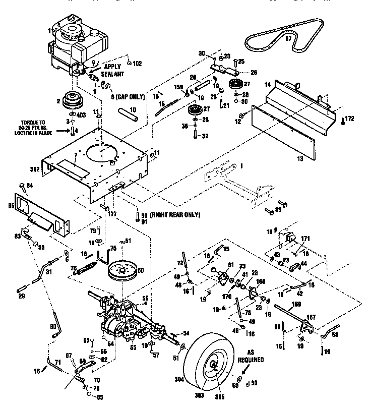 Craftsman 987889000 drive assembly diagram