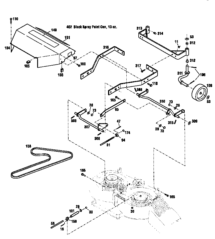 Craftsman 987889000 front frame assembly diagram