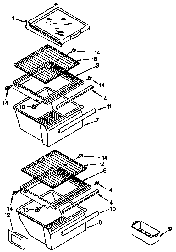Kenmore 10657262790 refrigerator shelf diagram