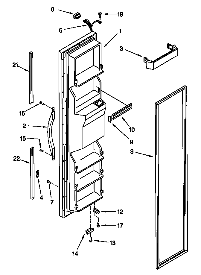 Kenmore 10657262790 freezer door diagram