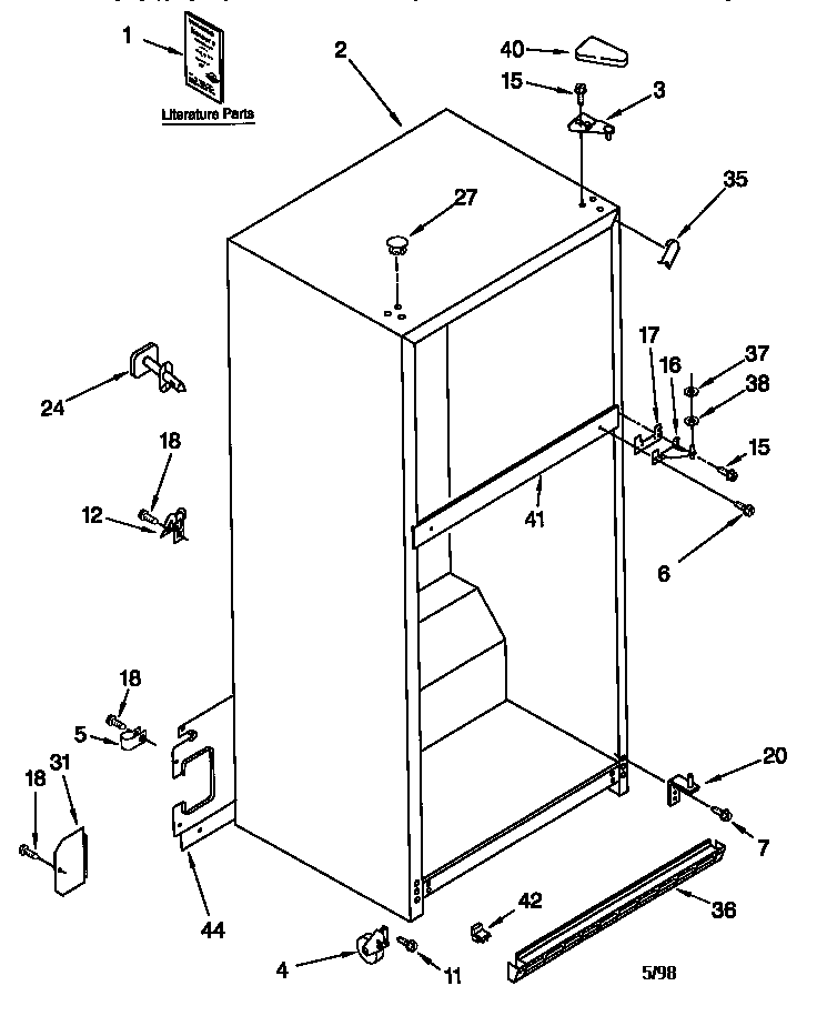 Kenmore 10667062791 cabinet diagram