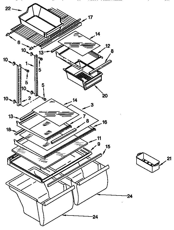 Kenmore 10667062791 shelf diagram