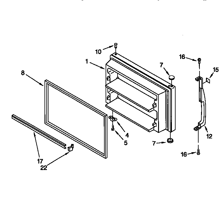 Kenmore 10667062791 freezer door diagram