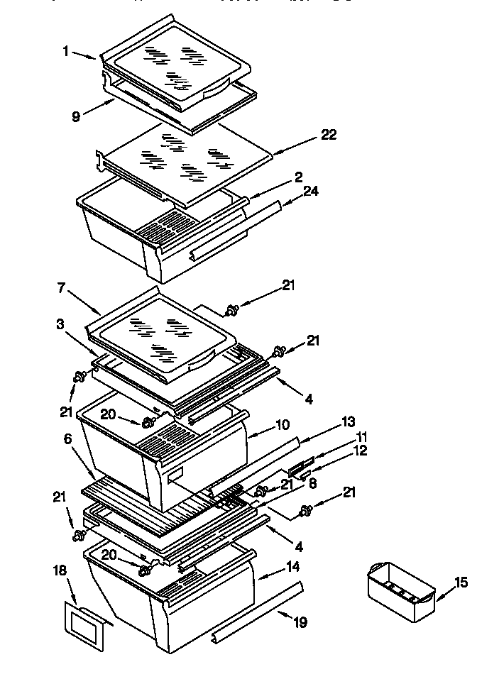 Kenmore 10657282790 refrigerator shelf diagram
