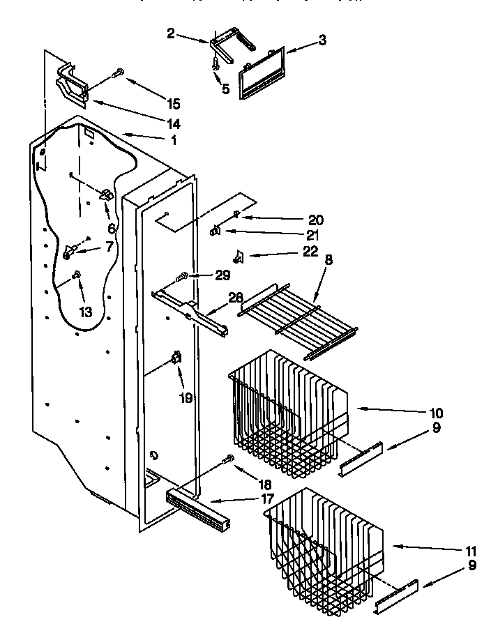 Kenmore 10657282790 freezer liner diagram