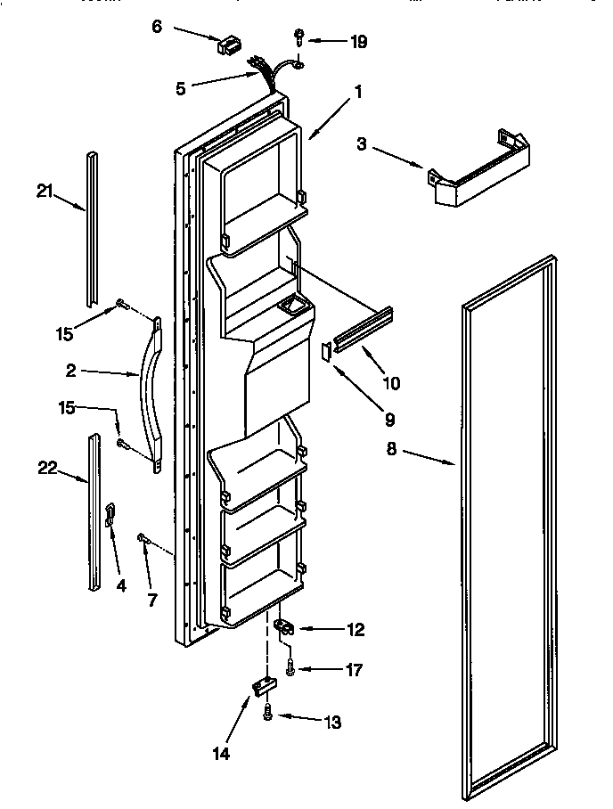 Kenmore 10657282790 freezer door diagram