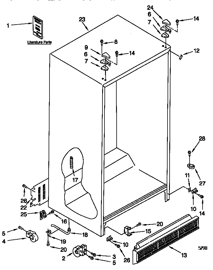 Kenmore 10657765790 cabinet diagram