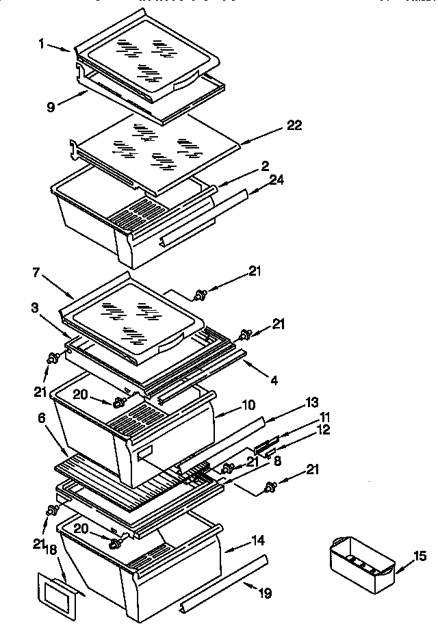 Kenmore 10657765790 refrigerator shelf diagram