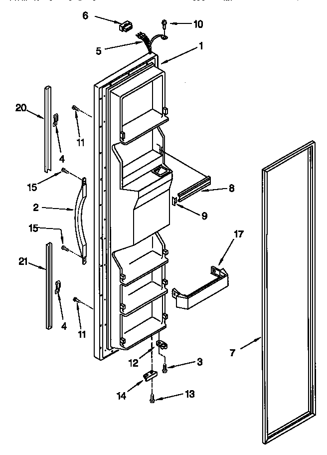 Kenmore 10657765790 freezer door diagram