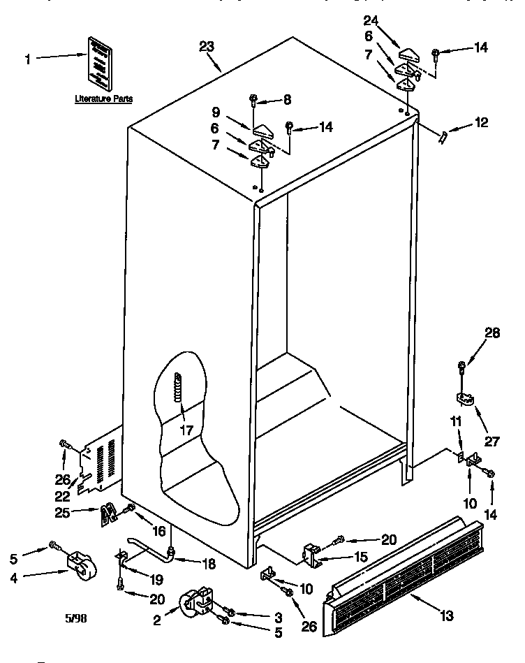 Kenmore 10657752790 cabinet diagram