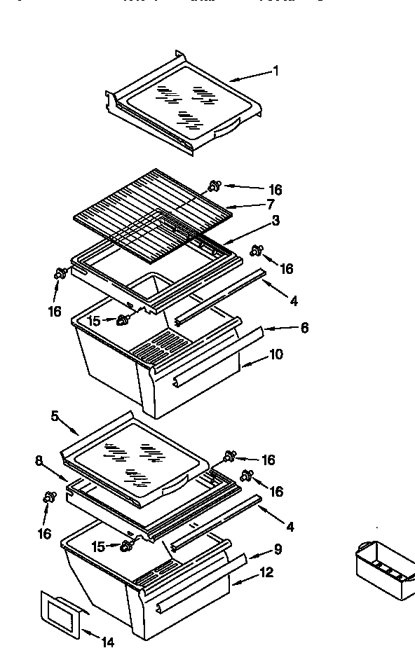 Kenmore 10657752790 refrigerator shelf diagram