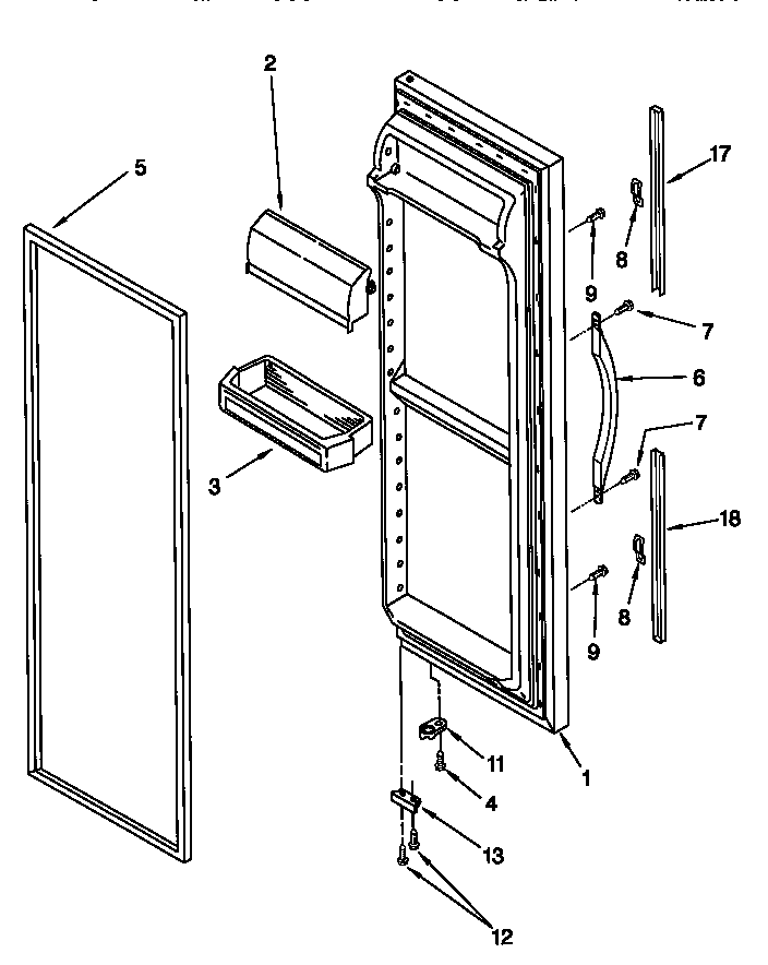 Kenmore 10657752790 refrigerator door diagram