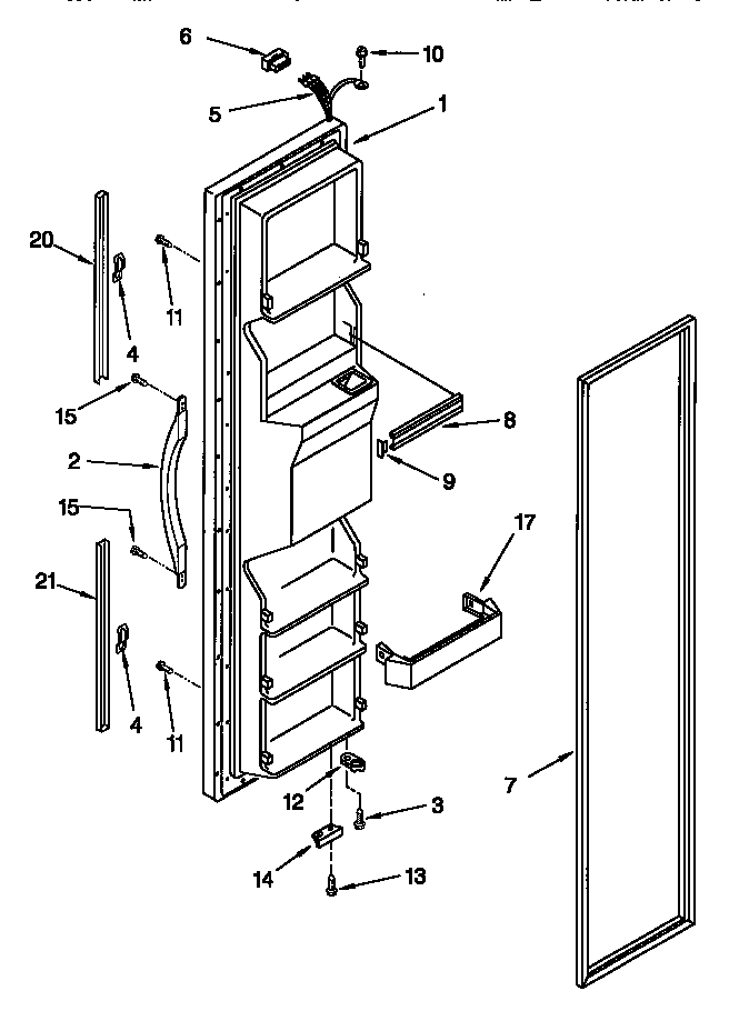 Kenmore 10657752790 freezer door diagram