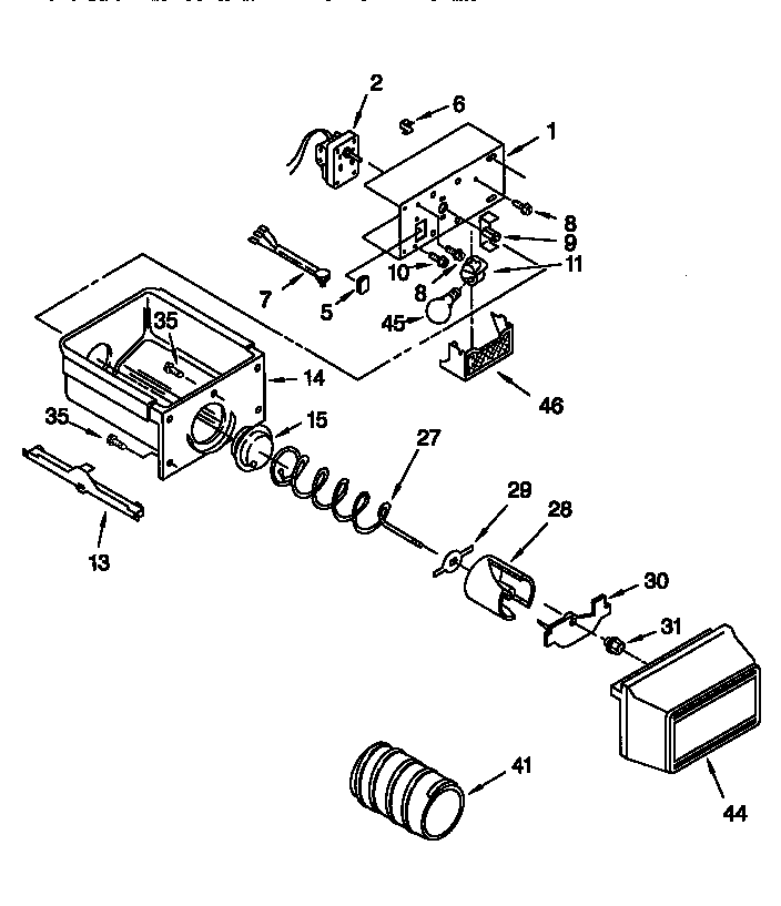 Kenmore 10658247890 motor and ice container diagram
