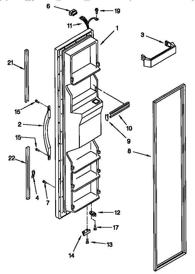 Kenmore 10658247890 freezer door diagram