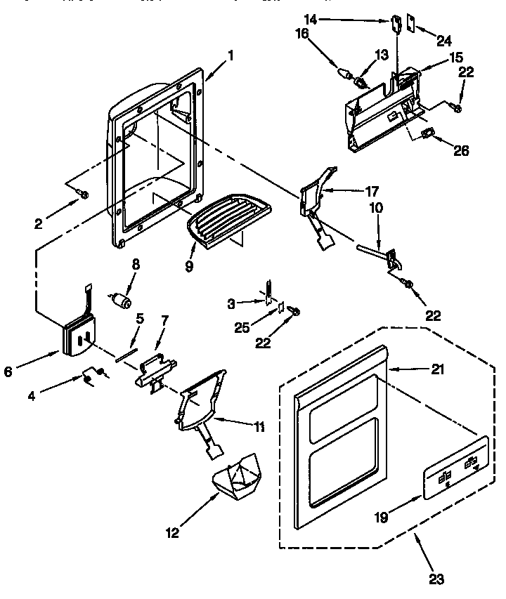 Kenmore 10658247890 dispenser diagram