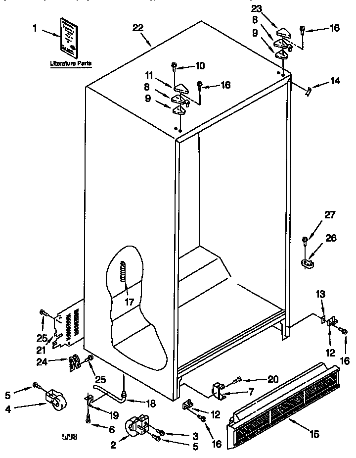 Kenmore 10657232790 cabinet diagram