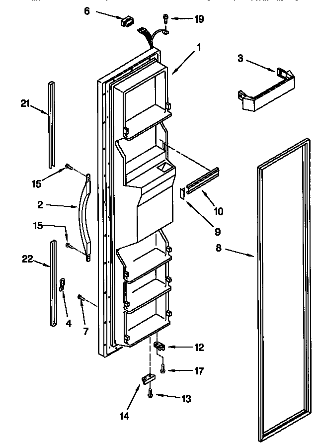 Kenmore 10657232790 freezer door diagram