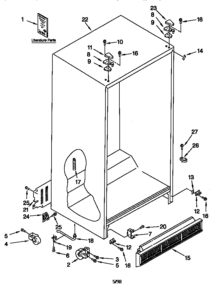 Kenmore 10648062890 cabinet diagram