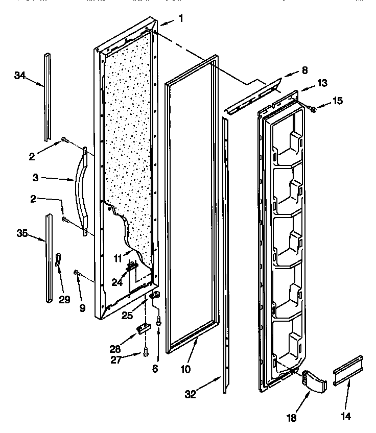 Kenmore 10648062890 freezer door diagram