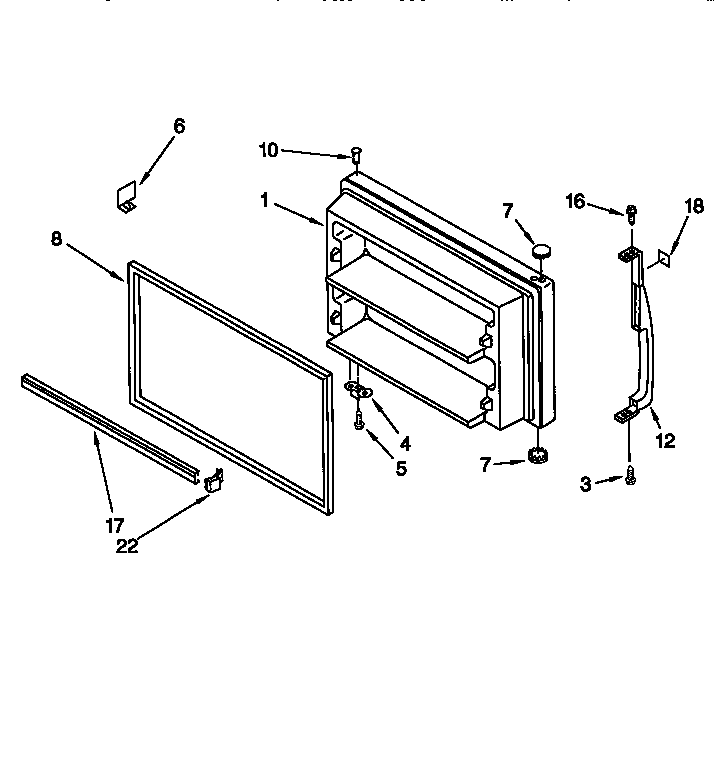 Kenmore 10677188792 freezer door diagram