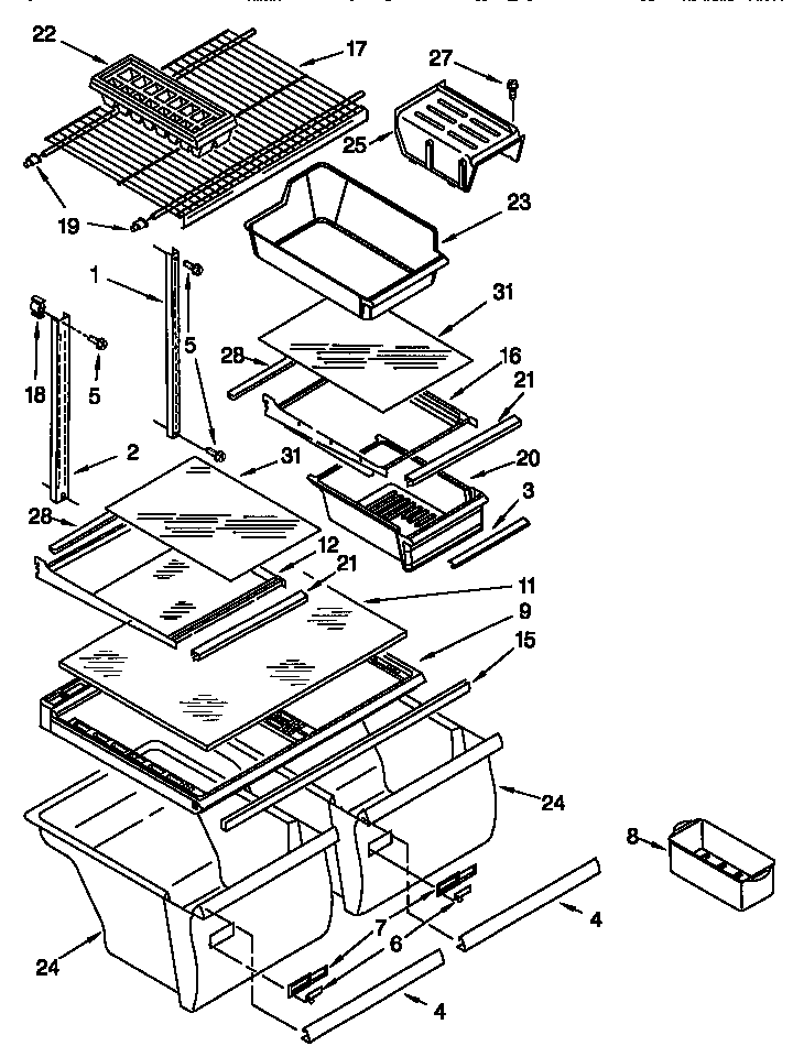 Kenmore 10677188792 shelf diagram