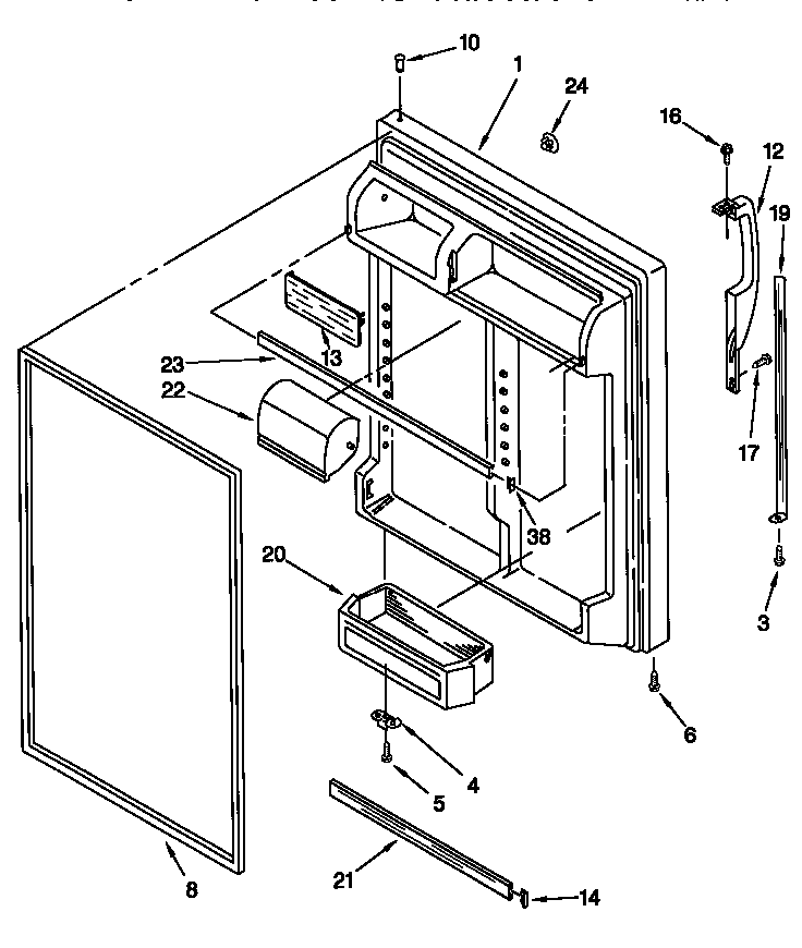 Kenmore 10677188792 refrigerator door diagram