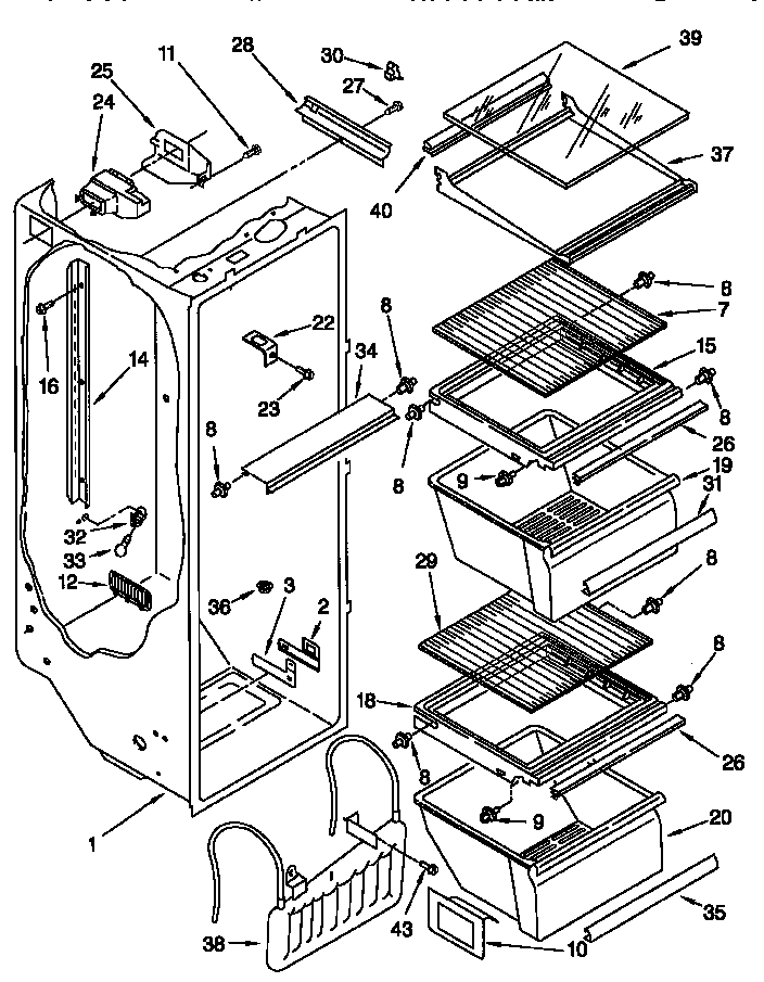 Kenmore 10657532790 refrigerator liner diagram