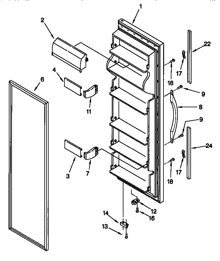 Kenmore 10657532790 refrigerator door diagram