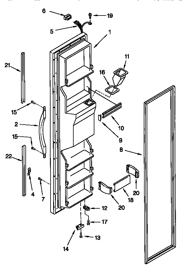 Kenmore 10657532790 freezer door diagram