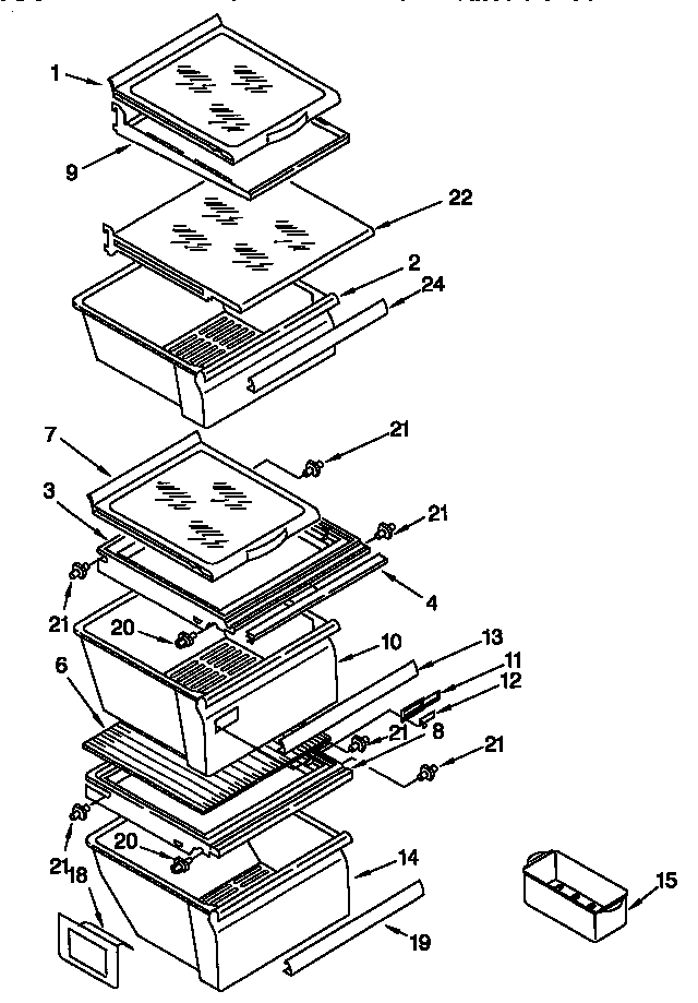 Kenmore 10657575790 refrigerator shelf diagram