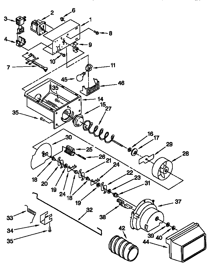 Kenmore 10657575790 motor and ice diagram