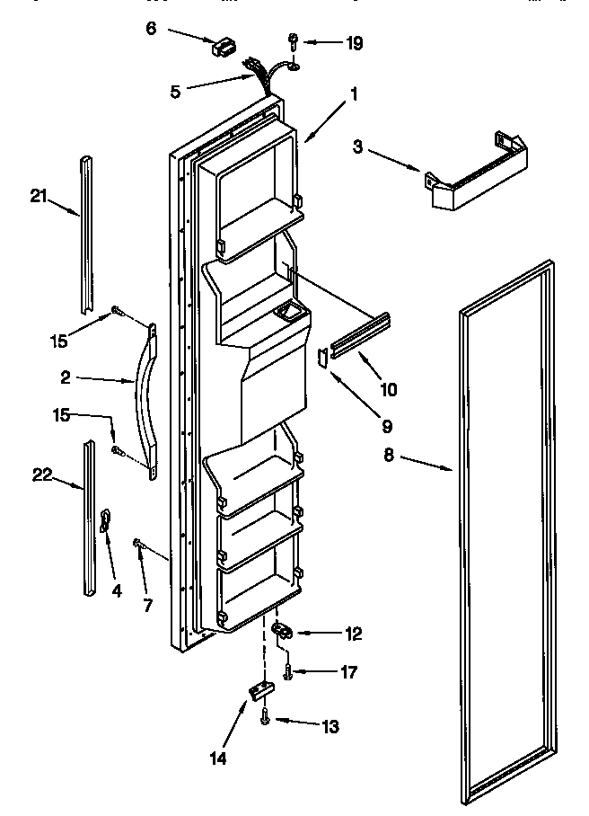 Kenmore 10657575790 freezer door diagram