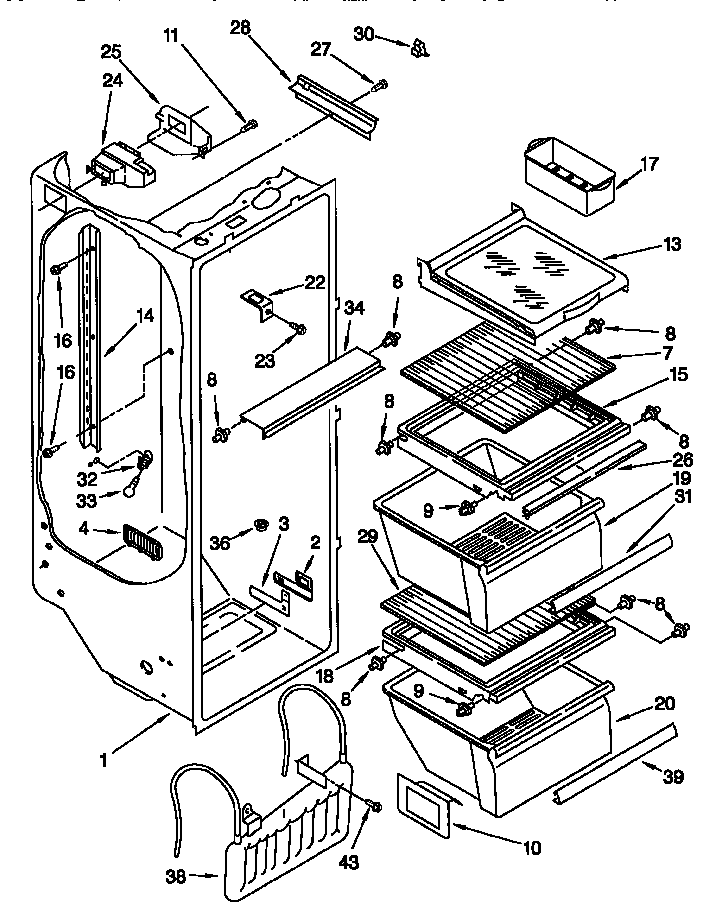 Kenmore 10657567790 refrigerator liner diagram