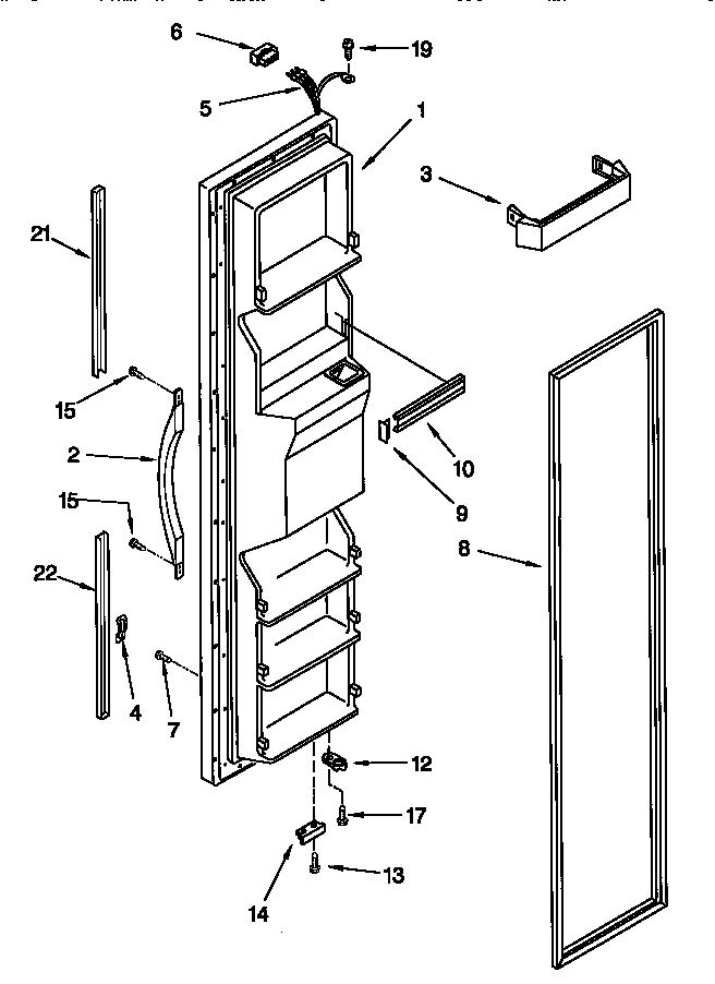 Kenmore 10657567790 freezer door diagram
