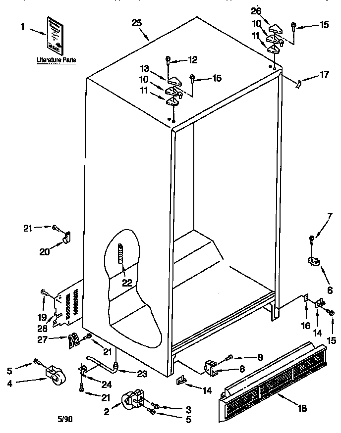 Kenmore 10657028791 cabinet diagram