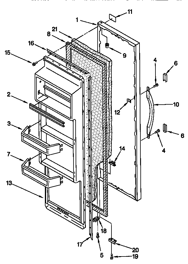 Kenmore 10657028791 refrigerator door diagram