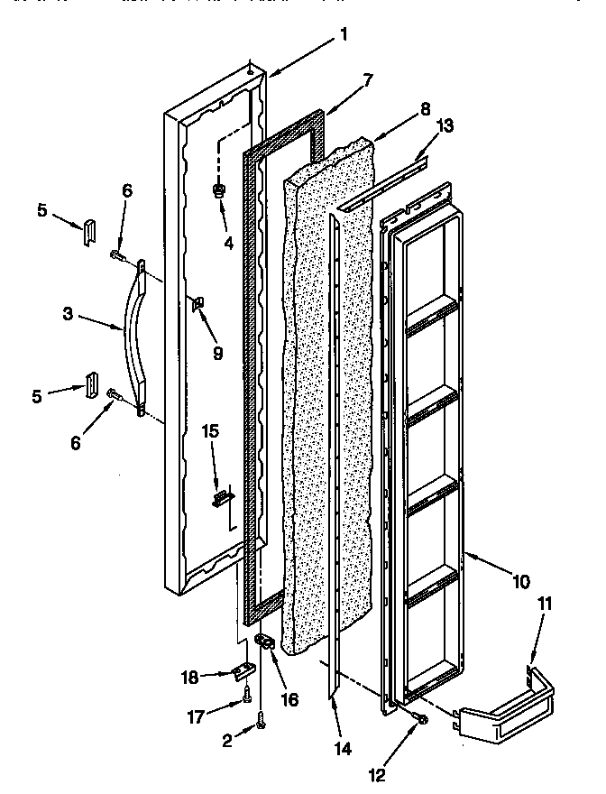 Kenmore 10657028791 freezer door diagram