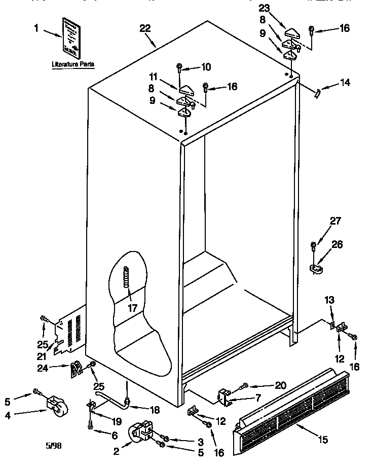 Kenmore 10657058790 cabinet diagram