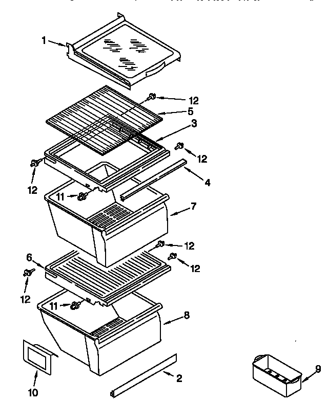 Kenmore 10657058790 refrigerator shelf diagram