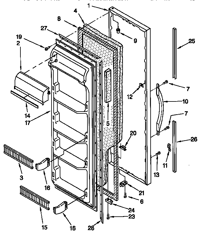 Kenmore 10657058790 refrigerator door diagram