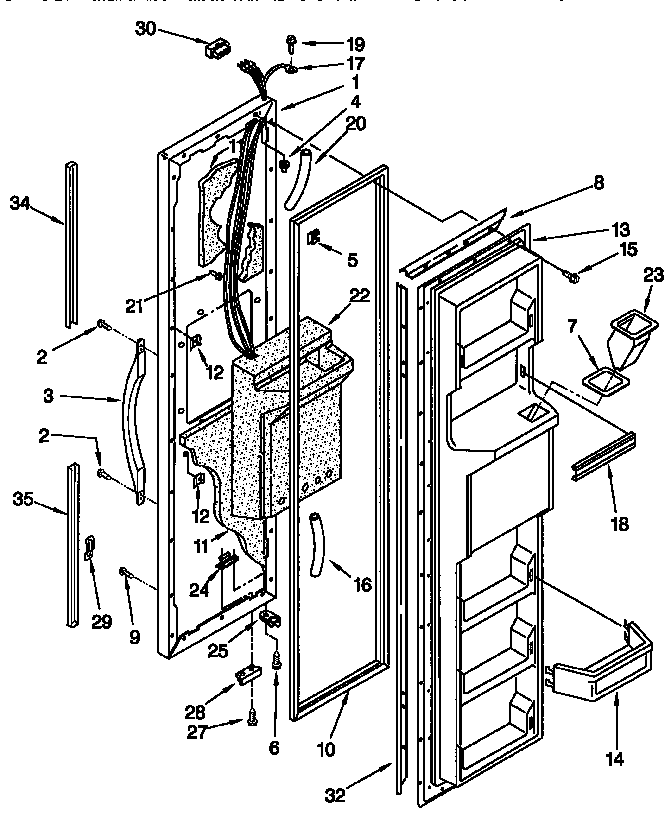 Kenmore 10657058790 freezer door diagram