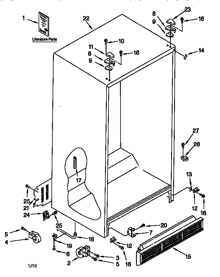 Kenmore 10657071790 cabinet diagram